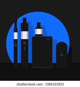 Vaping E-Cigarette illustration smoke background