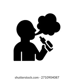 Vaping E-Cigarette Smoking Icon Isolated On White Background