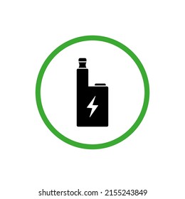 Vaping Electric Cigarette Area Silhouette Icon. Vape Zone Place Glyph Pictogram. Smoke Electronic Cigarette Zone Green Sign. Safe Smoking E-Cigarette Room Allow Symbol. Isolated Vector Illustration.