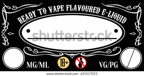 Vaping Eliquid Ejuice Universal Label Template Stock Vector Royalty Free 625517015