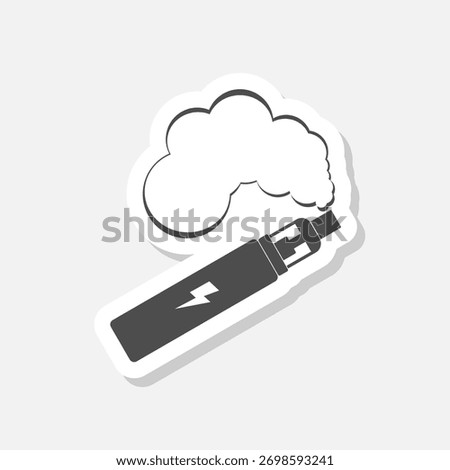 Vaping icon sticker isolated on gray background