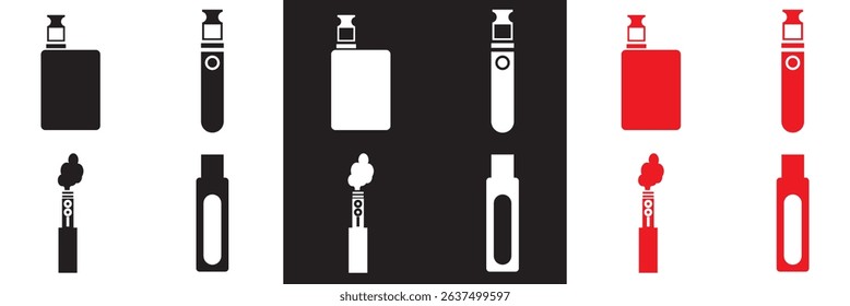 Vaping icon. Vector for websites, mobile interfaces, presentations, banner, visual branding etc. Vector illustration. isolated on white and black background. EPS 10