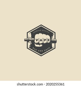 vaping logo black and white retro vintage