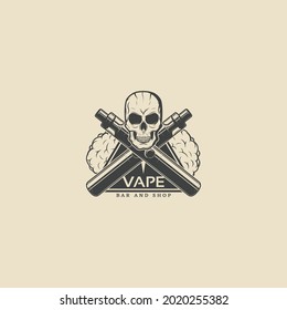 vaping logo black and white retro vintage