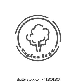 Vaping logo on the cardboard background. Stock vector.