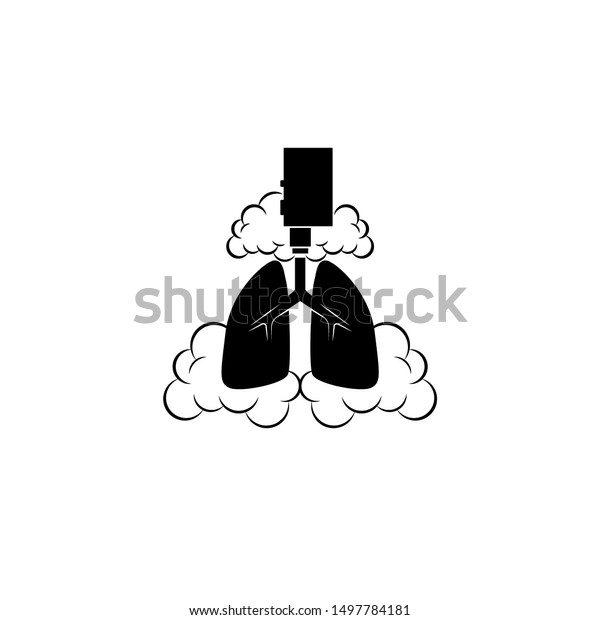 Vaping Lungs Logo Vector Icon Ilustration Stock Vector (Royalty Free