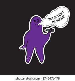 Vaping octopus sticker. Eps 10
