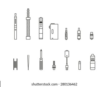 Vaping Outline Icon Set