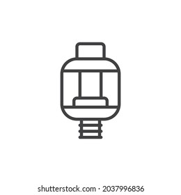 Vaping rta line icon. linear style sign for mobile concept and web design. Vape tank outline vector icon. Symbol, logo illustration. Vector graphics