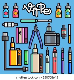 Vaping set vector.