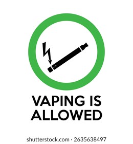 Símbolo de Vaping com Ícone de Símbolo de Cigarro Eletrônico Design de Vetor