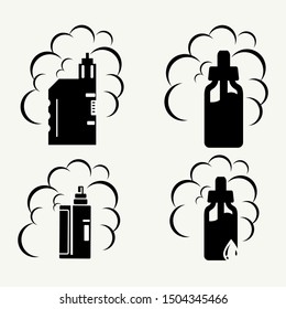 Vaping Simple Logo Icon Pack Vector