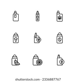 Vaping thin line icons for website design, logo, app, template, ui, etc