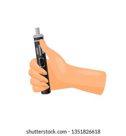 Vaping time. Modern electronic cigarette. Vector illustration.