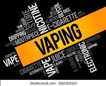 Vaping word cloud collage, concept background