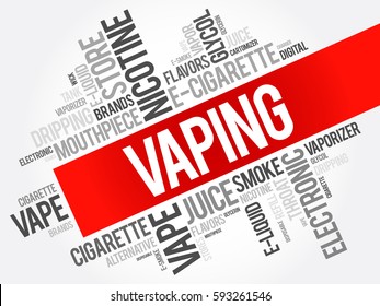 Vaping word cloud collage, concept background