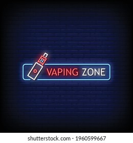 Vaping Zone Logo Neon Signs Style Text Vector