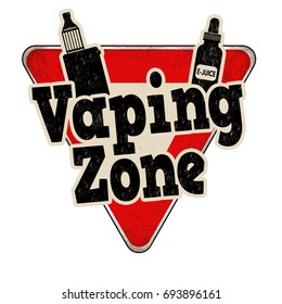 Vaping Zone vintage rusty metal sign on a white background, vector illustration