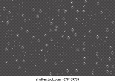 Vapor bubbles or water rain drops or on window. Vectro illustration.
