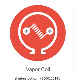 Vapor Coil and Cigarette icon concept