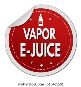 Vapor e-juice label or sticker on white background, vector illustration