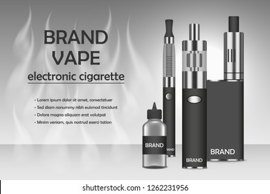 Vapor electronic cigarette concept background. Realistic illustration of vapor electronic cigarette vector concept background for web design