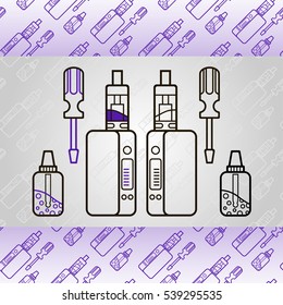 vapor equipment vector set
