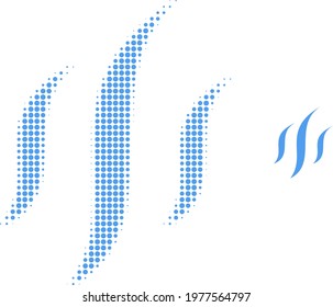 Vapor halftone dotted icon illustration. Halftone pattern contains circle pixels. Vector illustration of vapor icon on a white background. Flat abstraction for vapor symbol.