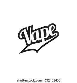Vapor Lettering Retro Typography with Swoosh. Isolated on White Background.