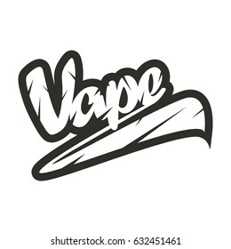 Vapor Lettering Retro Typography with Swoosh and Scratches. Isolated on White Background.