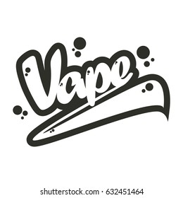Vapor Lettering Retro Typography with Swoosh and Bubble. Isolated on White Background.