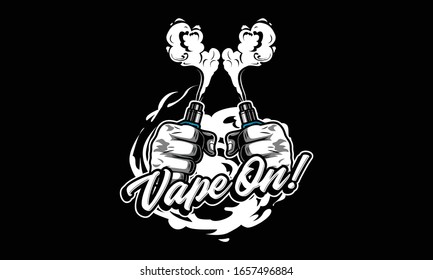Vapor logo illustration isolated on black background
