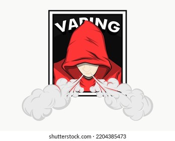 Vapor Logo With A Man Character Vector