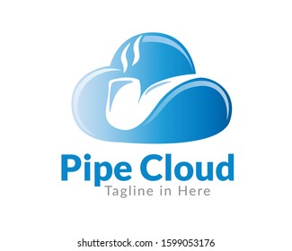 vapor pipe cloud logo design inspiration