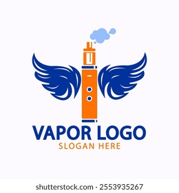 Vapor pod logo vector blue and orange color