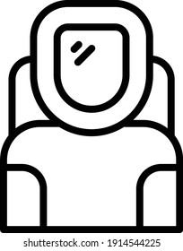 vapor protection Hazmat Suit Concept Vector line Icon Design, Personal protective equipment Symbol, Workplace health surveillance Sign, occupational safety and healthcare stock illustration
