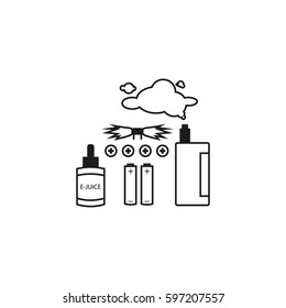 Vapor Set Line. Isolated.