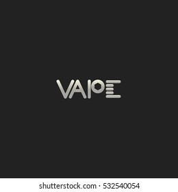 Vapor Silver Coil and Post Logo Template. Isolated on black background.