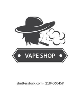 Vapor or vape logo illustration flat design template