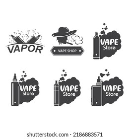 Vapor or vape logo illustration flat design template