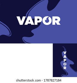 Vapor / Vape Logo On Card Horizontal And Vertical. Logo Design