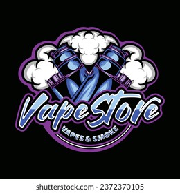 Vapor Vape Store Vector Graphic Design illustration Emblem Symbol and Icon