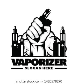 Vapor vaporizer logo template vector illustration