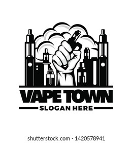 Vapor vaporizer logo template vector illustration