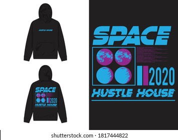 Vaporewave Streetwear Hoodie
Planet Illustration, Space, Hustle House