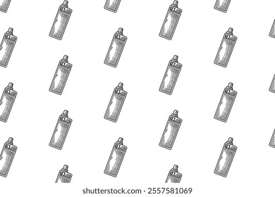 vaporizer device with beam shape doodle seamless pattern on white background for decor, merchandise. atomizer vape engraving pattern background. seamless pattern of electronic cigarette background 