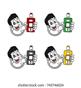 vaporizer electric cigarette vapor mod set collection - vape life vector