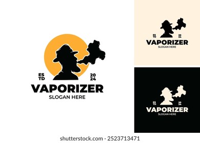 Vaporizer logo. Smoking electronic cigarettes logo design template