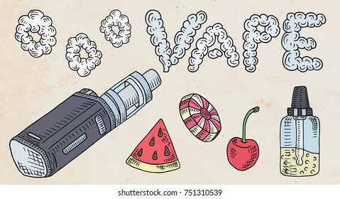 Vaporizer shop. Beautiful poster of Vaporizer and juices 