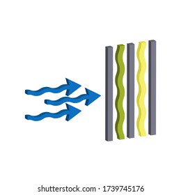 Vapor-permeating layer in the construction of buildings.Vector isometric and 3D view.	